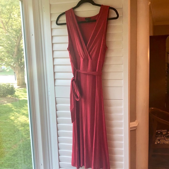 Talbots NWOT Fit & Flare Wrap Sleeveless Dress M - Picture 2 of 5